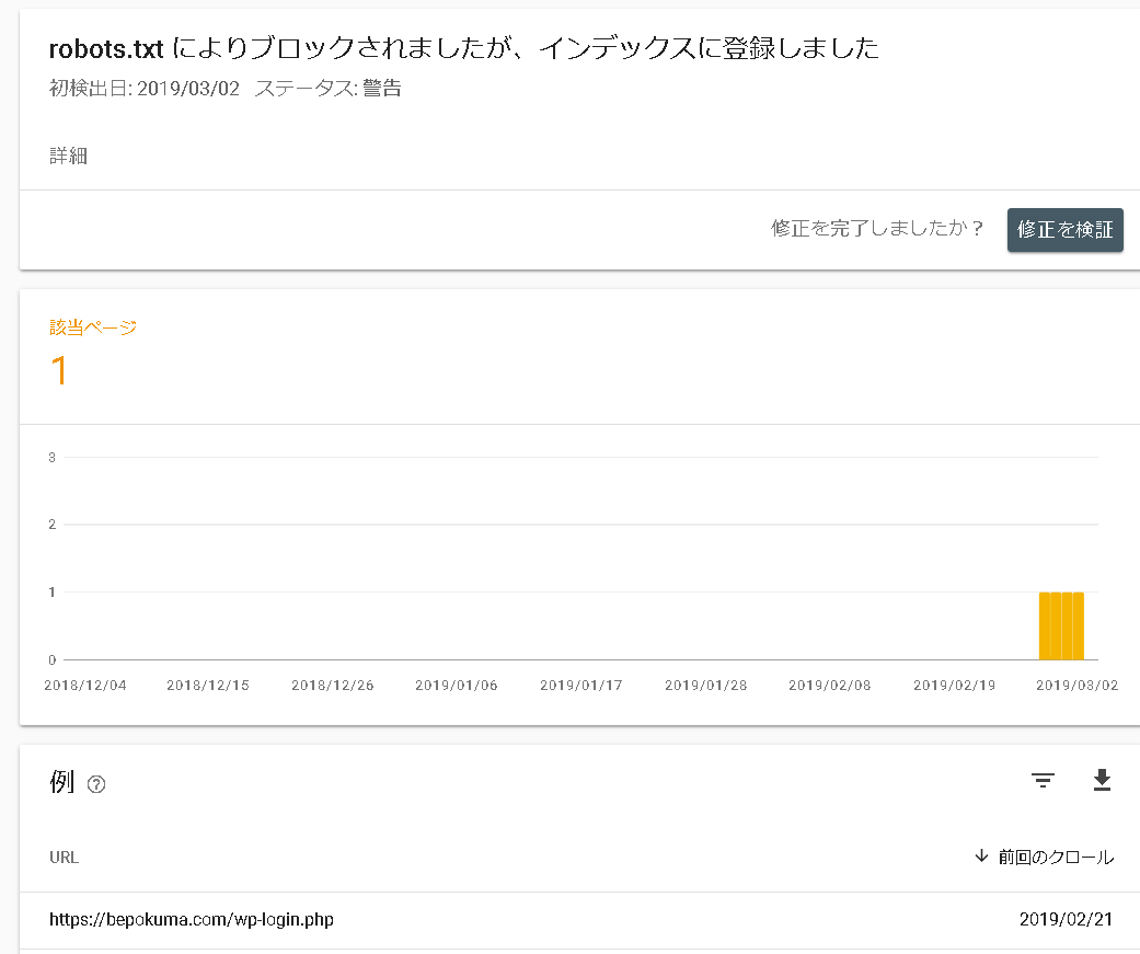 Robots Txt によりブロックされましたが インデックスに登録しましたとグーグルサーチコンソールで出てしまった時の対処法 ベポくまブログ