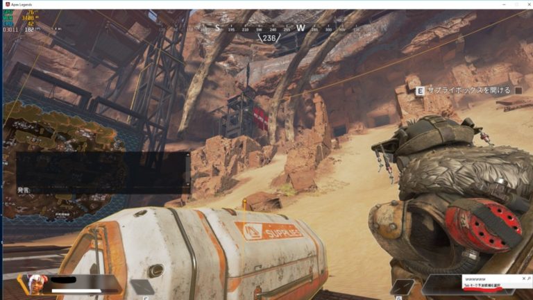 Apex legendsをプレイ中に間違ってCAPS LOCKキーを押してしまいウィンドウモードになってしまう