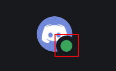 通常Discordにログインしている状況では、このようにオンライン状態であることを示す緑色のマークになっている
