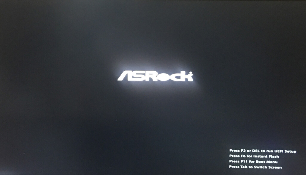 ASRock製のマザーボードのスタートアップメニュー